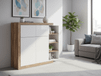 SINO Commode SINO 2 portes 2 tiroirs chêne/blanc laqué