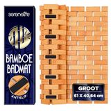 SereneLife Bamboe Bad- en Douchemat – Antislip Vloermat met Extra Grip, Lattenontwerp, Natuurlijk Afgewerkt voor Badkamer, Spa en Sauna – Oprolbaar en Gemakkelijk Schoon te Maken