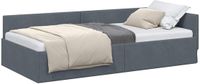 vidaXL Hoek Bed Frame Donkergrijs Fluweel 100 x 200 cm