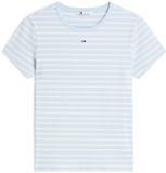 Tommy Jeans T-shirt Manches Courtes TJW SLIM ESSENTIAL RIB SS EXT Femme XS Bleu