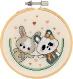 Vervaco - Panda and bunny love borduurpakket - PN-0214355
