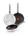 MONIX Elite Non Stick | Set 3 sartenes 20-24-26 cm, acero inoxidable 18/10, Antiadherente Tricapa Sin PFOA, Indicador de Temperatura TherMonix, Mango ergonómico softouch