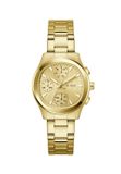 Guess Birdie GW1031L2 Dameshorloge, kwartsuurwerk, analoog roestvrij staal, 36 mm, gouden roestvrijstalen armband, 5 bar, champagne-wijzerplaat, datumweergave