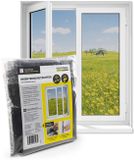 EASYmaxx Vliegengaas voor ramen, montage zonder boren, op maat te snijden, insectenbescherming voor ramen tot 110 x 130 cm, muggenbescherming, vliegennet, klittenband, zelfklevend, zwart