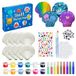 Set de peinture coquillages - 8 coquillages - Peinture acrylique et colle pailletée - Luminescent dans le noir - Pour enfants de 4 à 12 ans