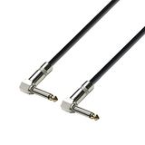 Adam Hall Cables 3 STAR IRR 0030 - patchkabel, 6,3 mm hoekjackstekker mono op 6,3 mm hoekjackstekker mono, zwart, 0,3 m