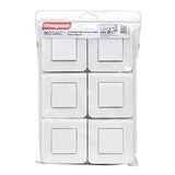 Legrand - Set van 6 enkele of wisselschakelaar mozaïek 10A wit compleet met plaat en schroefbevestiging