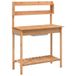 VidaXL Oppottafel met spoelbak 147,5x44x139,5 cm vurenhout bruin