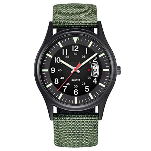 Macabolo Herenhorloge, legerhorloge, tactisch veld, sport, analoog, waterdicht, outdoor, casual, kwartshorloge voor mannen, groen, armband