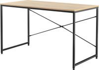 en.casa Bureau Nice 120x60x72 cm spaanplaat en metaal zwart en eiken