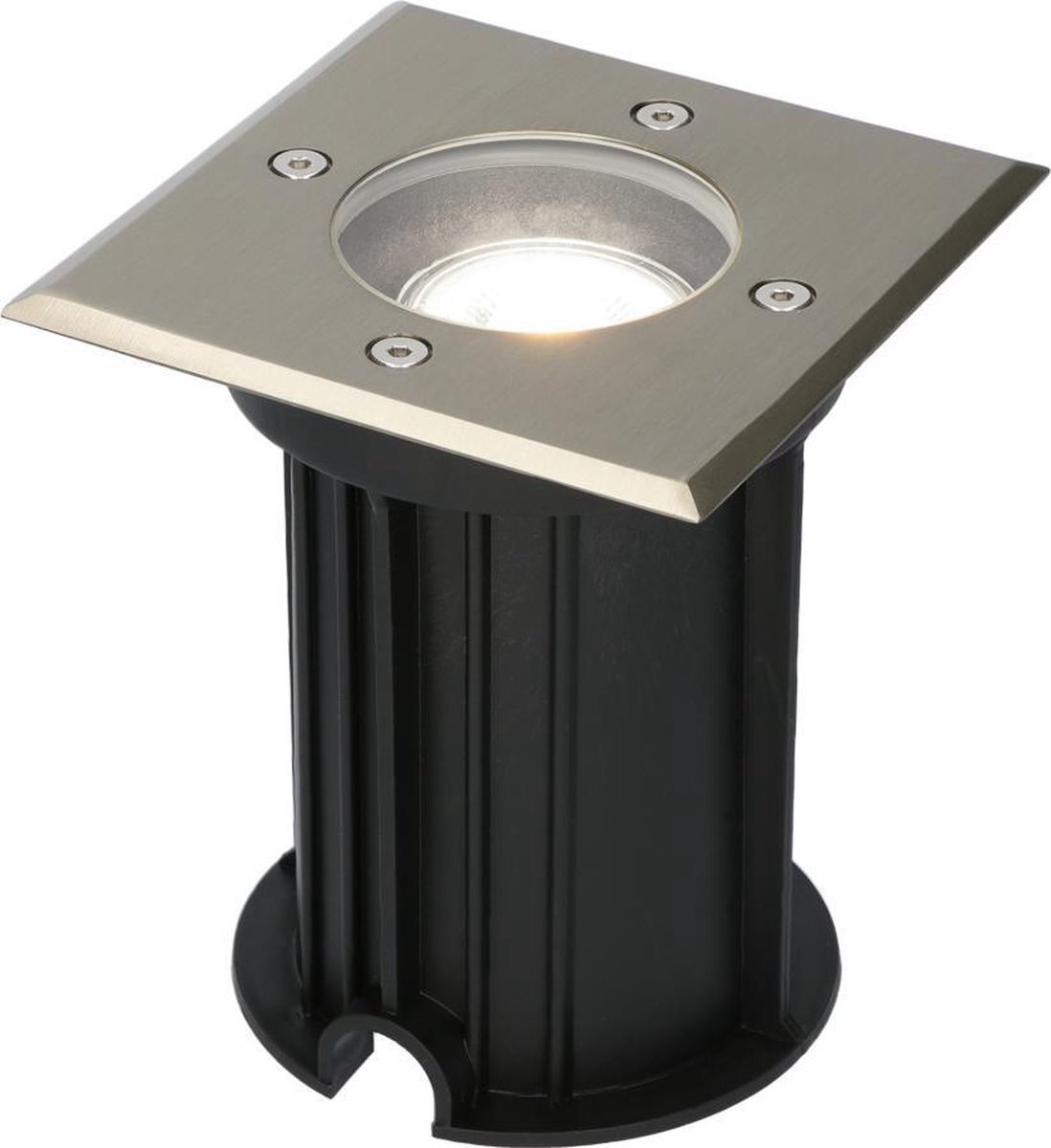 HOFTRONIC Ramsay - LED Grondspots voor buiten - Vierkant - RVS - IP67 waterdicht - Verwisselbare GU10 - 5 Watt - 6000K Daglicht wit - Dimbaar - Tuinspots en inbouwspots buiten voor in de grond -