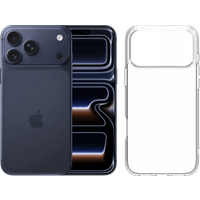 Apple iPhone 17 Pro Max 512GB Blauw + BlueBuilt Protective Back Cover Transparant