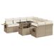 vidaXL 9-delige Loungeset met Kussens, Poly Rattan, Beige
