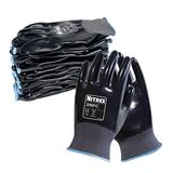 Unigloves Nitrex 250FC herbruikbare handschoenen met nitrilcoating en polyestervoering, grijs/zwart, 10 paar