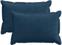 vidaXL Kussensloop 2 st houten marineblauw 50 x 80 cm corduroy