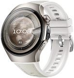 By Qubix - Hybride leer & siliconen band 'True Fit' - Wit - geschikt voor Huawei Watch 5 - 46mm