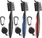 Markenlos Bol 3 Stuks Golfborstels Set - Dual Sided Club Cleaner met RVS en Nylon Borstel & Karabijnhaak