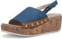 ara Rimini Platte sandalen Vrouwen Blauw Textiel 39