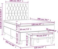 vidaXL Boxspring Bed - 120x200 cm - Donkerblauw - Fluweel