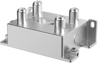 Axing BVE00402X Kabel splitter/combiner Aluminium 4-weg 75 Ohm 5-1800 MHz