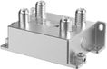 Axing BVE00402X Kabel splitter/combiner Aluminium 4-weg 75 Ohm 5-1800 MHz