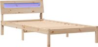 vidaXL Bedframe met hoofdeinde Bruin 75 x 190 cm Massief grenenhout