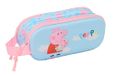 PEPPA PIG - Trousse double 3D, trousse pour enfant, idéale pour les enfants d'âge scolaire, confortable et polyvalente, qualité et résistance, 21 x 6 x 8 cm