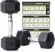 Bol Dumbbells 5kg poly rubber geurloze halters set - paar - home gym gewichten - Noir