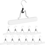 Merkloos Relaxdays Broekhangers Hout - Set van 12 - Antislip - Kledinghanger Broeken - Wit