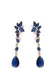 Gaya Earrings Rose Gold Navy Blue Crystal