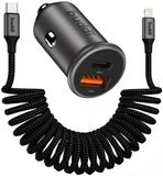 Buddi Power 45W Autolader met USB-C naar Lightning Krulsnoer