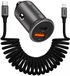 Buddi Power 45W Autolader met USB-C naar Lightning Krulsnoer