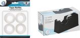 Topwrite Shoppartners Bv Plakband dispenser/rolhouder - zwart - verzwaard - 15 x 6 x 7 cm - met 4x rolletjes plakband