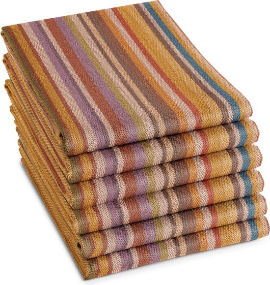DDDDD Over The Rainbow Theedoeken - Set van 6 - 60x65cm - Terra - Katoen