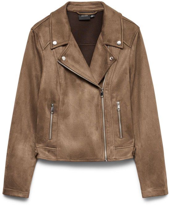 Vero Moda VMJOSE SHORT FAUX SUEDE JACKET GA NOOS - Chocolate Chip - Maat M - Dames