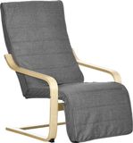 HOMCOM Fauteuil Polyester, Bouleau 66,5L x 94l x 100H cm Gris