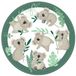 Vegaoo RIETHMULLER - 8 kartonnen koala borden 23 cm, eucalyptus decoratie