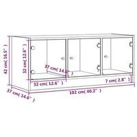 vidaXL Tv-meubel met glazen deuren 102x37x42 cm sonoma eikenkleurig