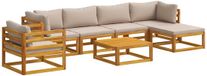 vidaXL Canapé 2 places Taupe Bois d'acacia massif