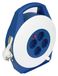 Enrouleur de câble, 15 mètres, automatique, blanc/bleu, plastique
