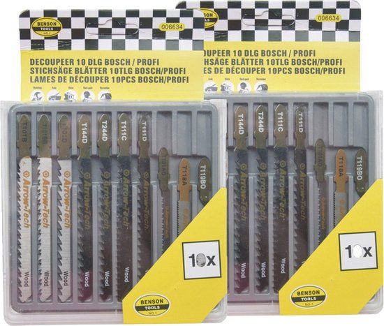 Decoupeerzaagbladen set - 10-delig - Hout & Metaal - Merkloos