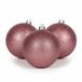 Cosy&Trendy Billiet - Vanlaere 4x Roze kunststof kerstballen 10 cm - Glitter