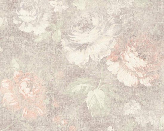 A.S. Création Secret Garden Bloemen Behang - Botanisch - Bruin Creme - Vliesbehang