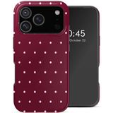 Selencia Hoesje - Geschikt voor Apple iPhone 17 Pro - Backcover - Happy Dots Burgundy