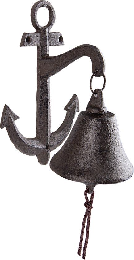 Clayre & Eef Ouderwetse Deurbel Anker - 13x14x22 cm - Bruin IJzer