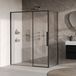 Brauer Galactic douchecabine met schuifdeur helder glas 160x90x200cm omkeerbaar incl. glascoating mat zwart