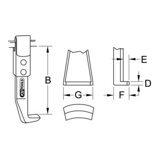 KS Tools snelwisselhaak - lange uitvoering - 325mm - D=5mm - 1 stuk