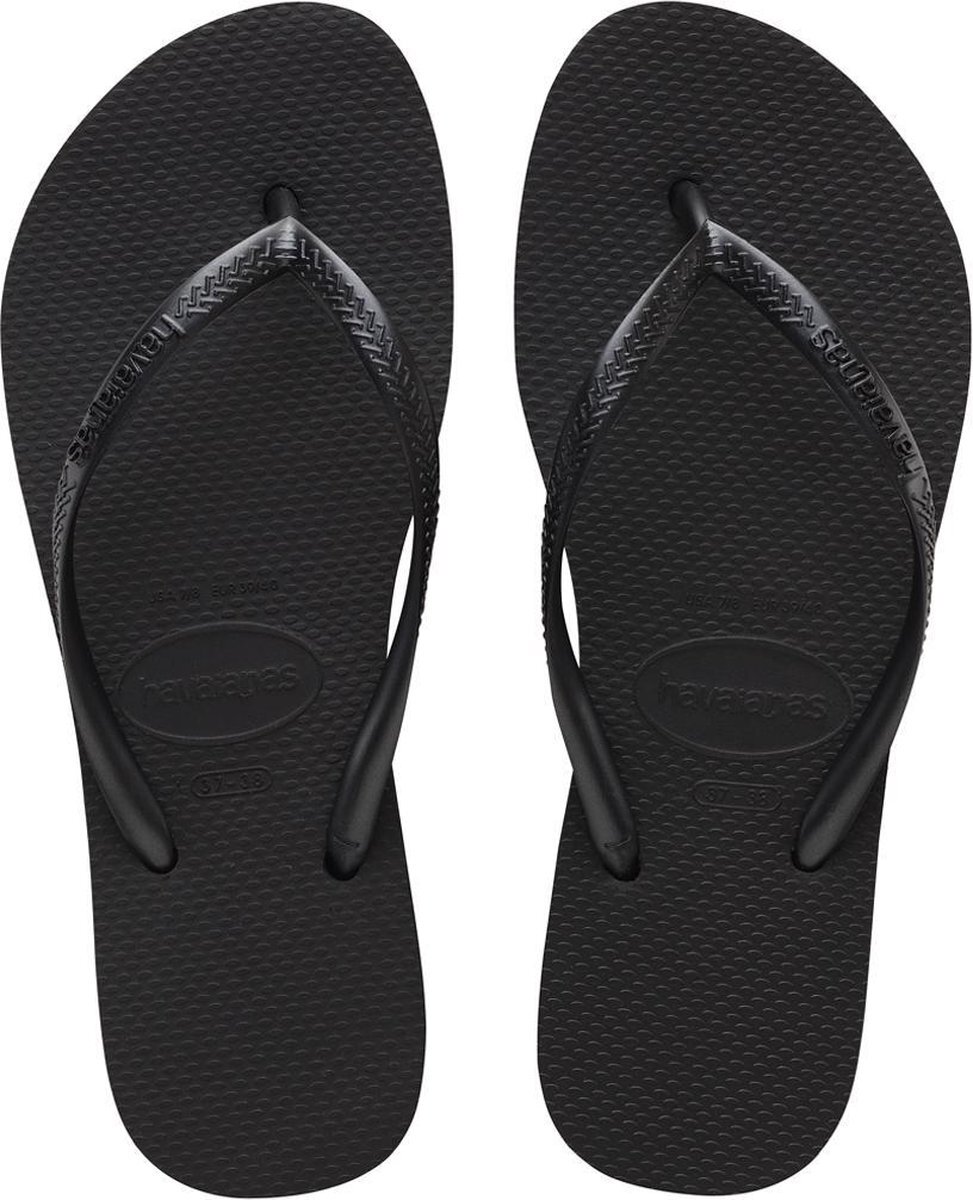 Havaianas Slim Flatform Dames Slippers - Black - Maat 37/38