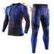 MEETYOO Thermo-ondergoed voor heren, fleece binnenin, lang functioneel ondergoed, ademend, skiondergoed, sport, compressiepak voor, Blauw