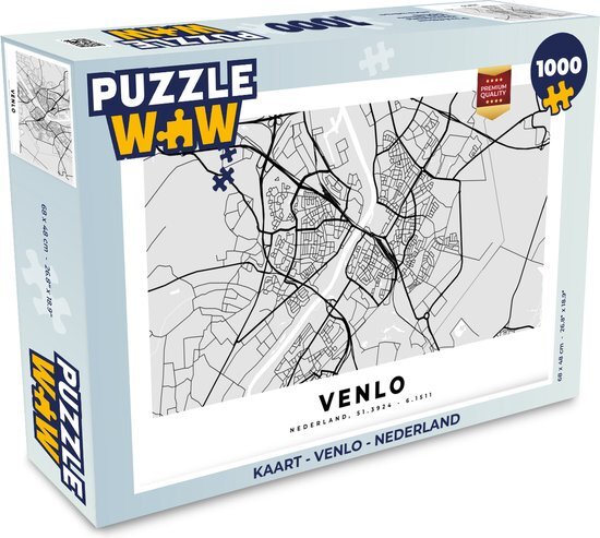 MuchoWow Puzzel Kaart - Venlo - Nederland - Legpuzzel - Puzzel 1000 stukjes volwassenen